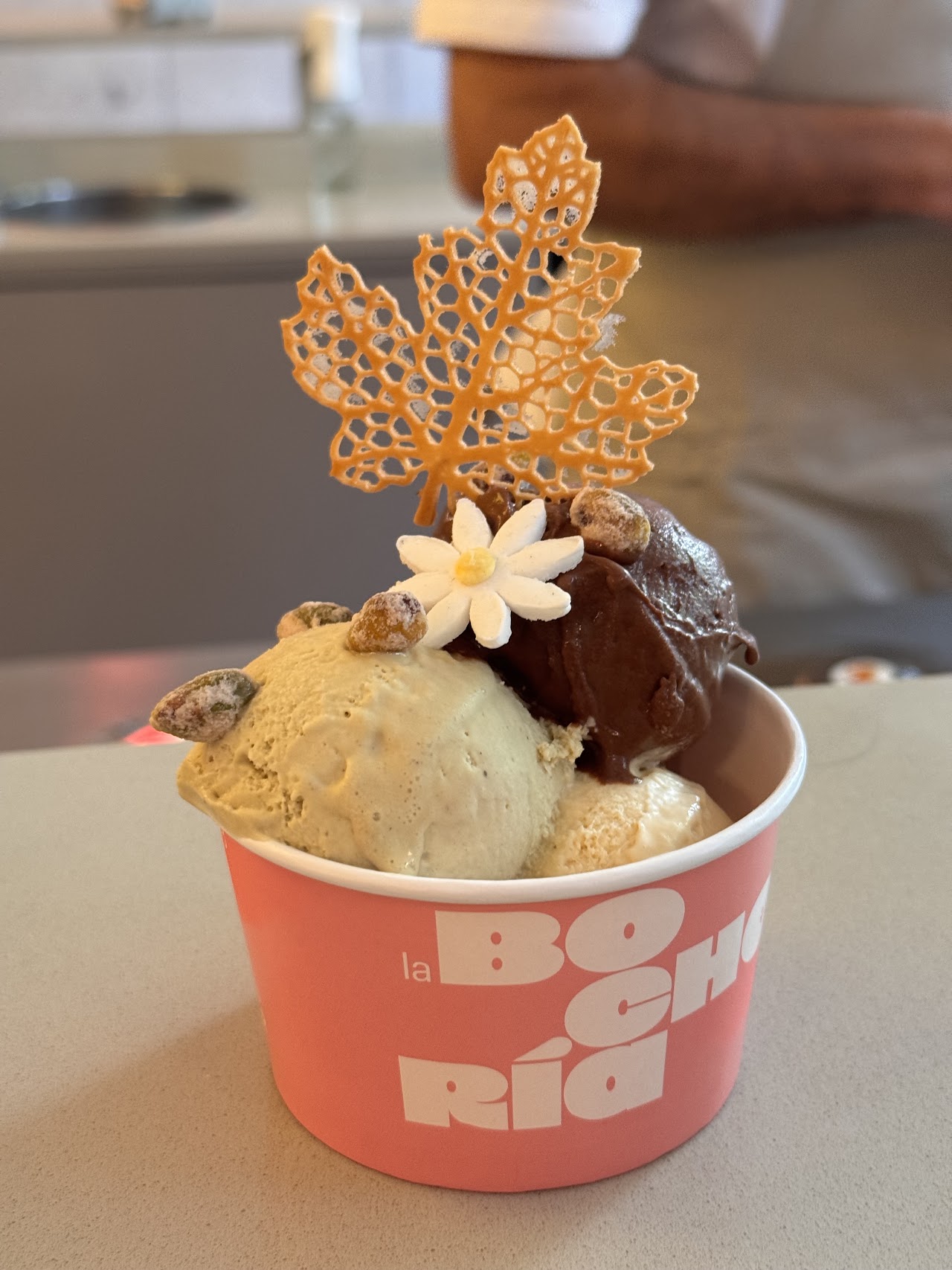 Helado de autor decorado La Bochería